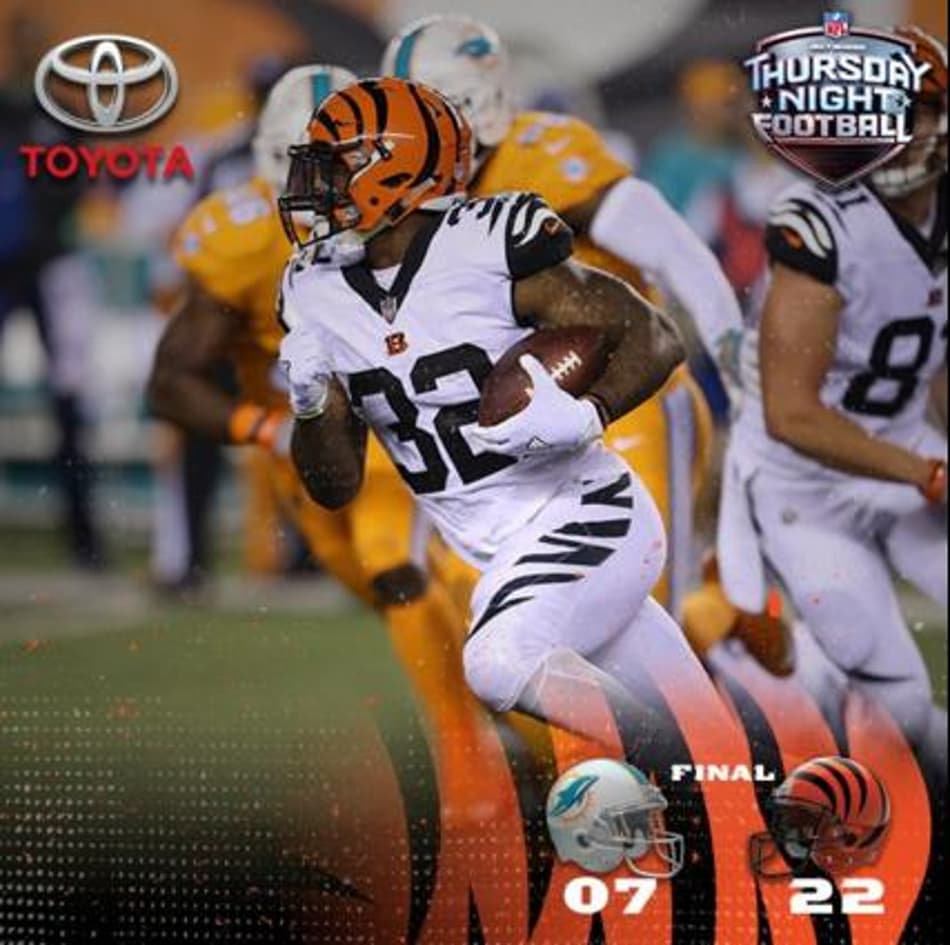 NFL: Bengals vencem Dolphins e quebram sequência de derrotas