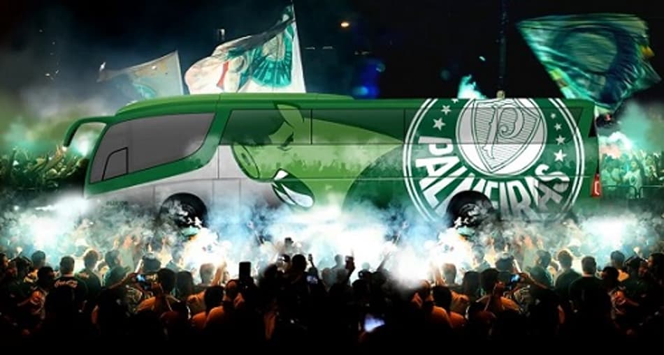 Ônibus do Palmeiras é remodelado e terá os dois mascotes do clube