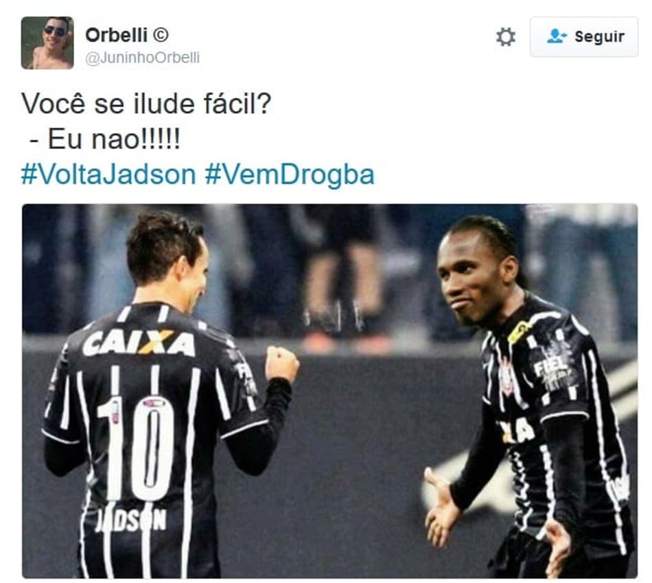 Corintianos criam hashtag e mostram euforia com possível retorno de Jadson