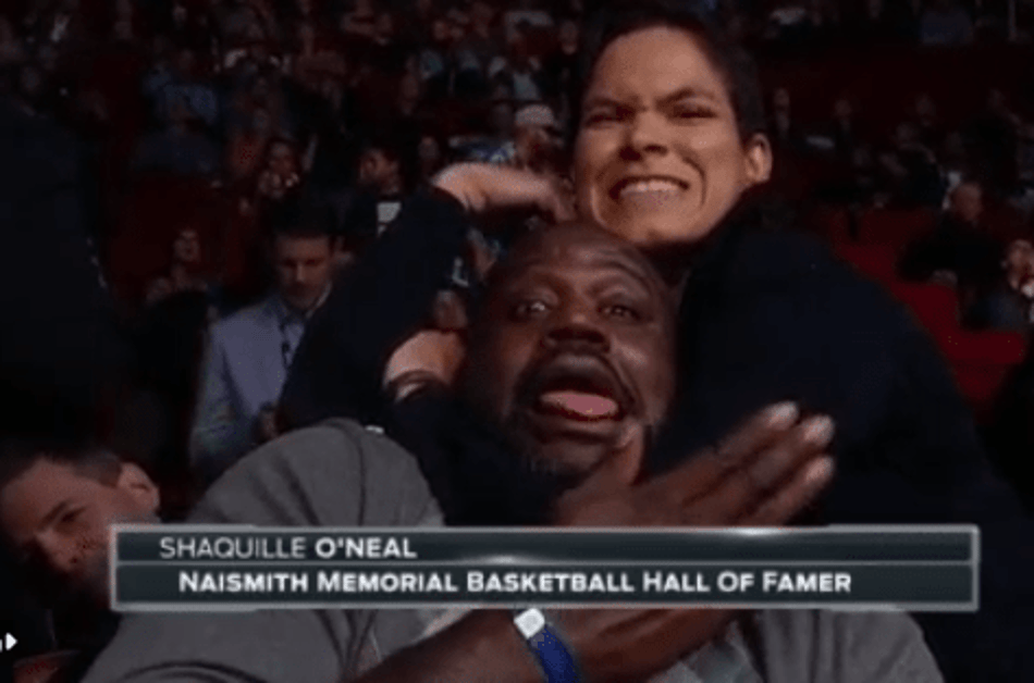 Shaquille O`Neal faz Amanda parecer pequena e campeã ‘finaliza’ astro