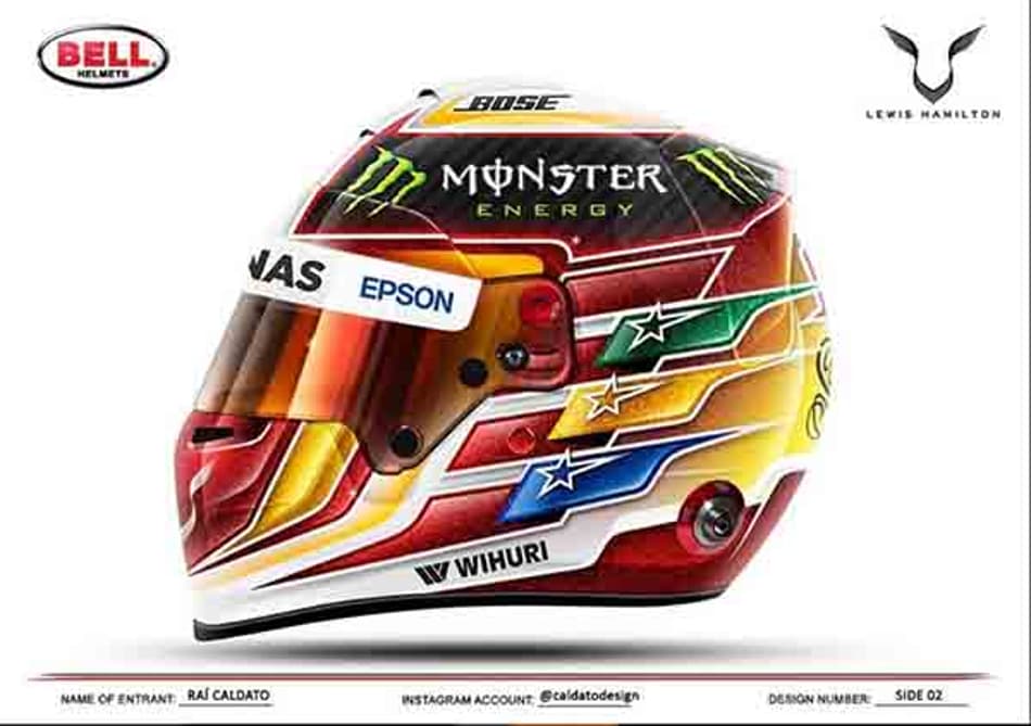 Brasileiro vence o concurso da pintura do novo capacete de Lewis Hamilton