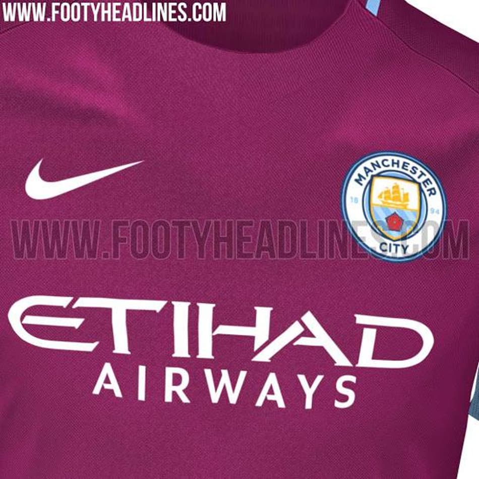 Novidade em vinho: Site revela nova camisa reserva do Manchester City