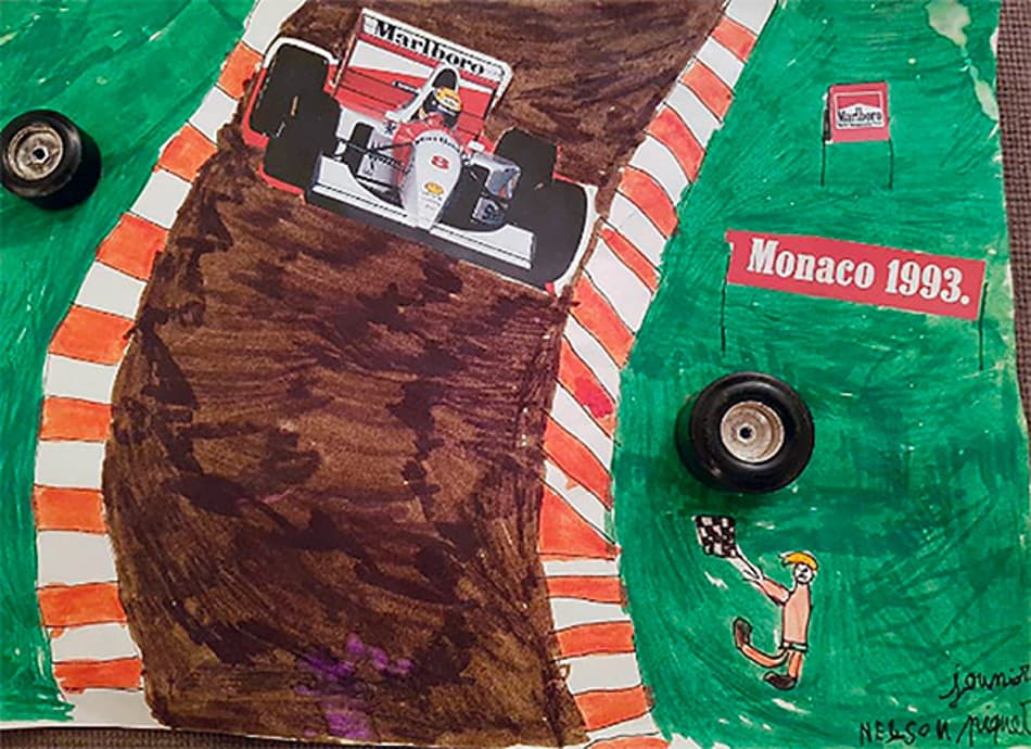 Desenho revela que Nelsinho Piquet também era grande fã de Ayrton Senna