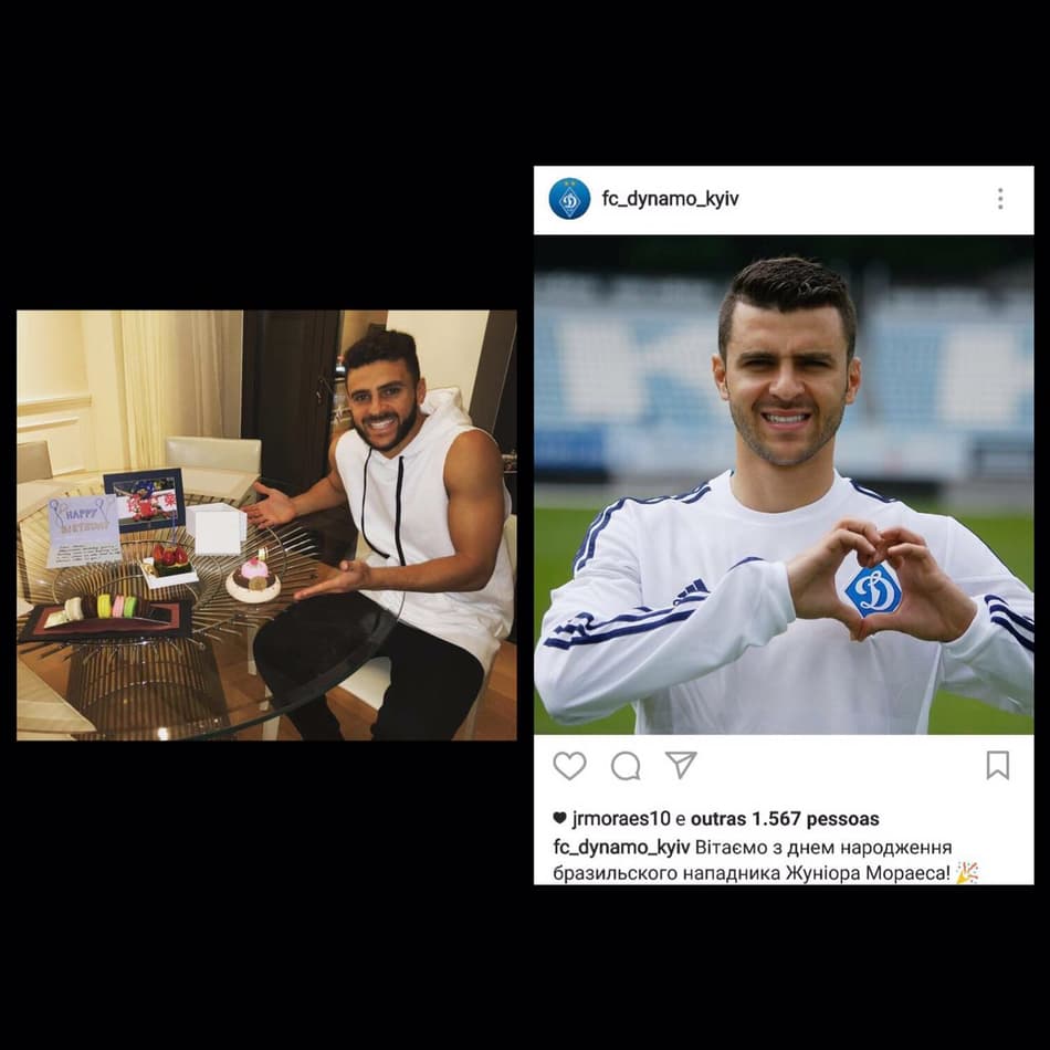 Junior Moraes completa 30 anos, recebe presente do Tianjin e lembrança do Dínamo