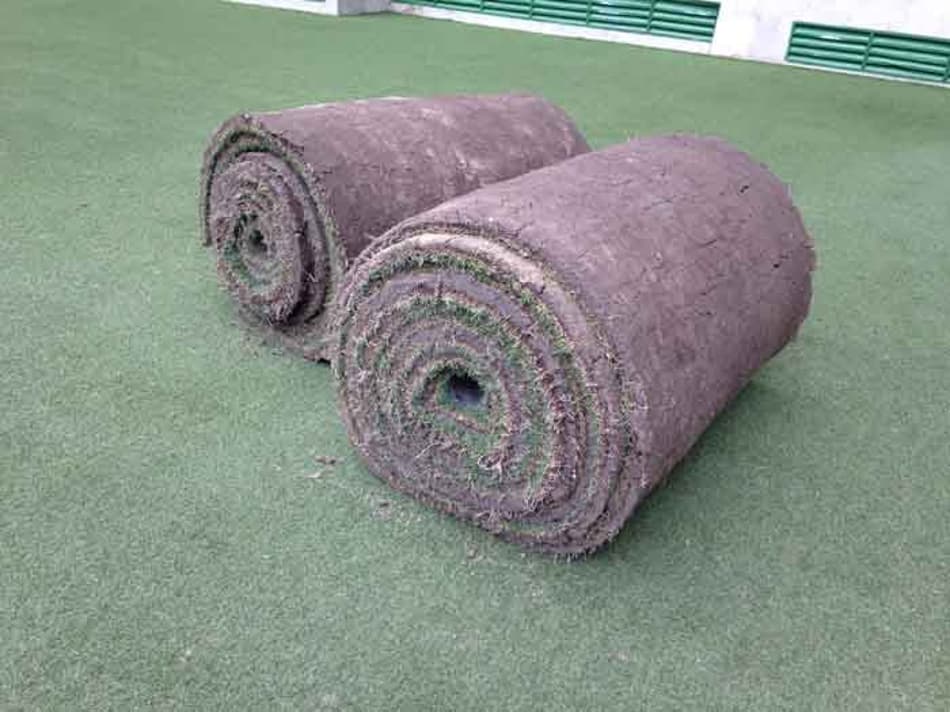 Rolos trazidos de Tremembé, no Vale do Paraíba, pesam até 800 kg e fixam com rapidez