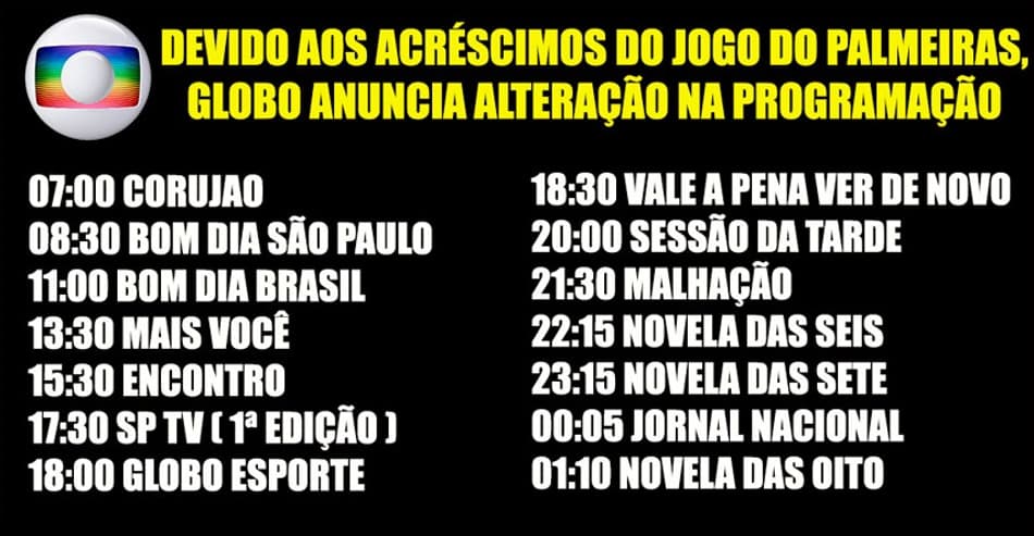 Rivais ironizam tempo de acréscimo do jogo do Palmeiras