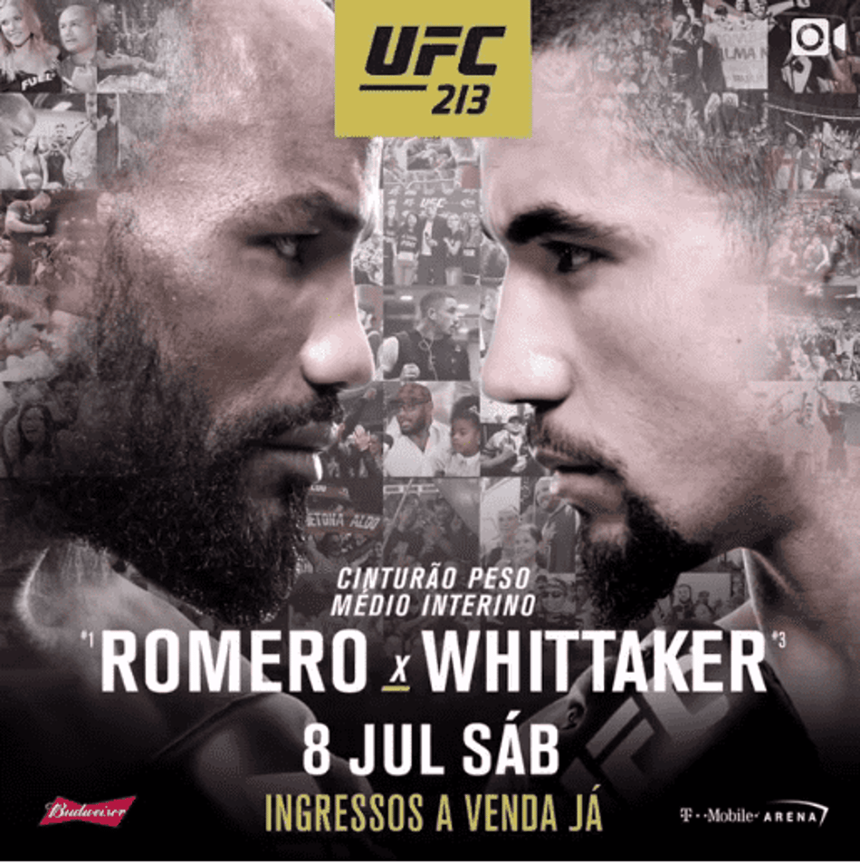UFC 213 terá Whittaker x Romero pelo cinturão interino dos médios