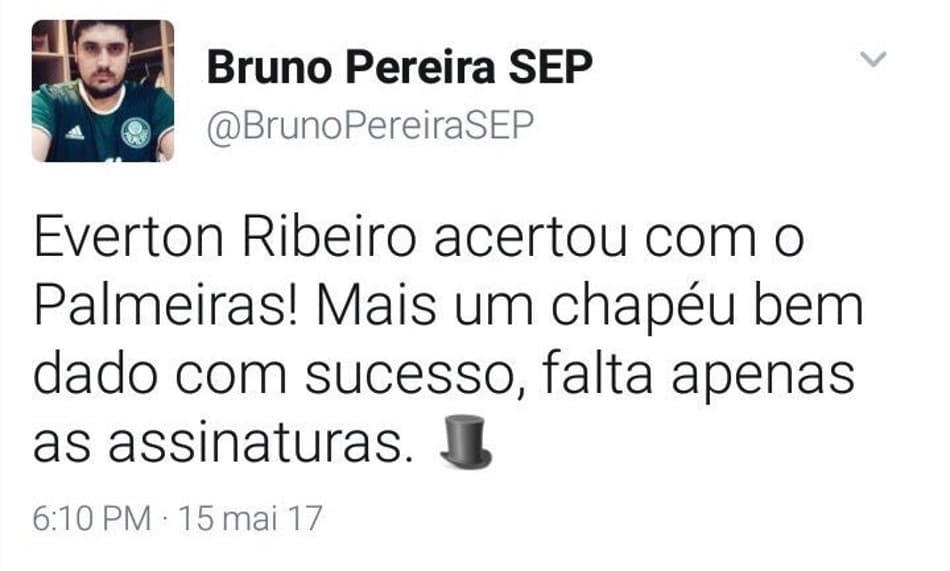 Prints mostram palmeirenses apostando na contratação de Éverton Ribeiro