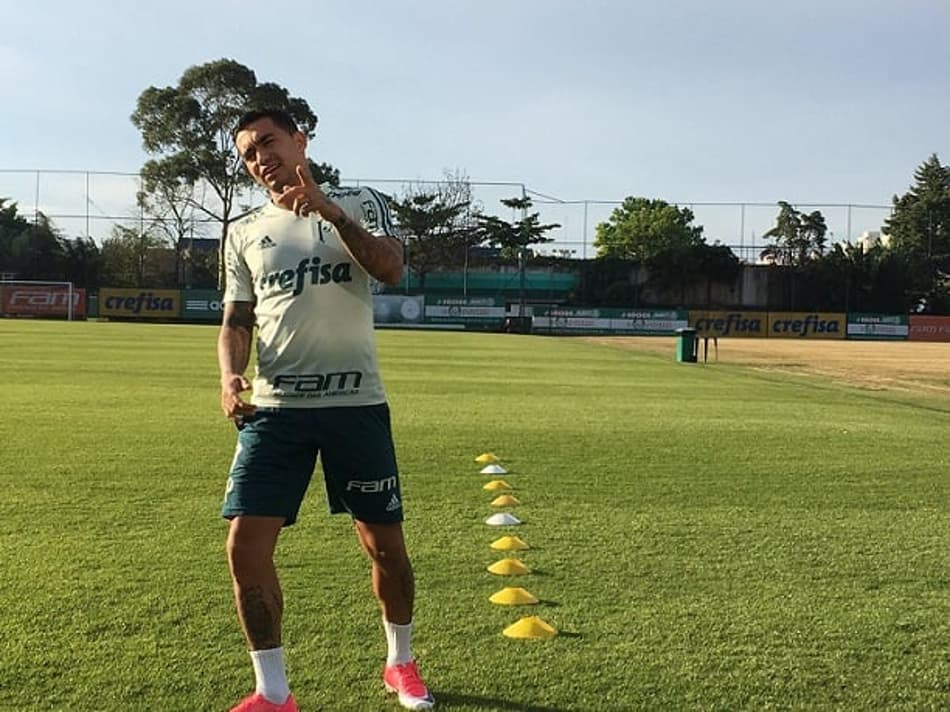 Dudu fez trabalho de transição física no gramado (Foto: Fellipe Lucena)