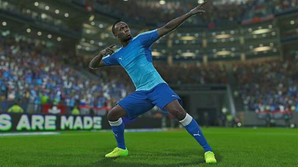 PES 2018 terá o homem mais rápido do mundo jogando futebol