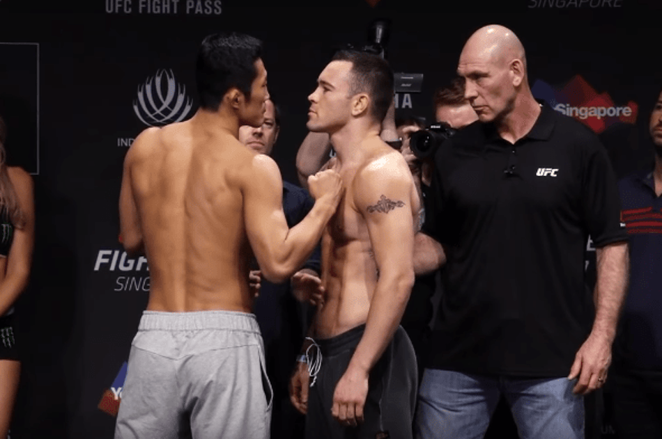 Após ‘beijinho’, coreano reage de forma divertida em pesagem do UFC. Veja sequência!