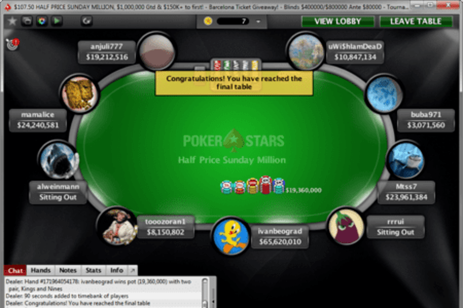 Buy-in pela metade faz bombar a edição especial do Sunday Million