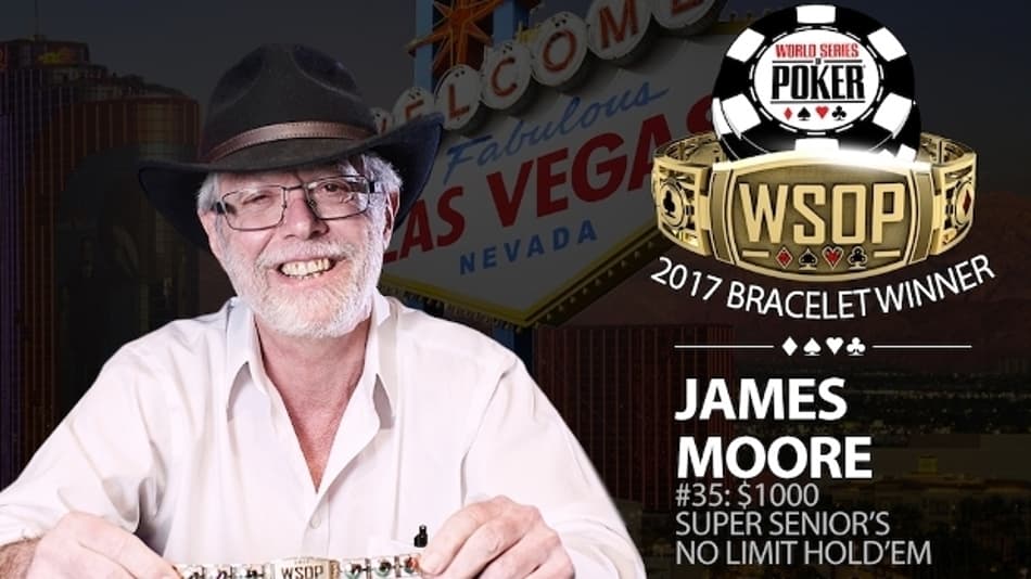James Moore é bicampeão no torneio para maiores de 65 anos do WSOP