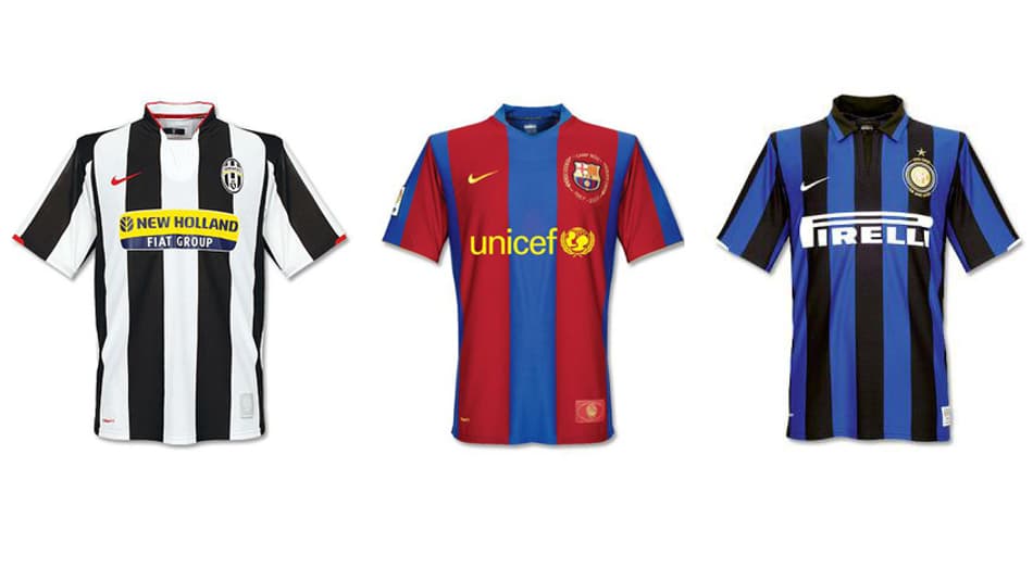 Você tem boa memória? Relembre as camisas de 50 clubes europeus há dez anos