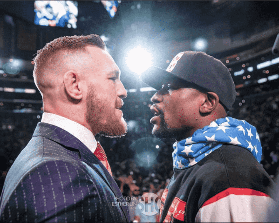 As imagens do primeiro encontro entre McGregor e Mayweather