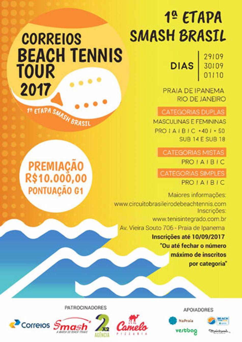 Torneio de Beach Tennis na praia de Ipanema no Rio de Janeiro com premiação de R$ 10 mil abre inscrições