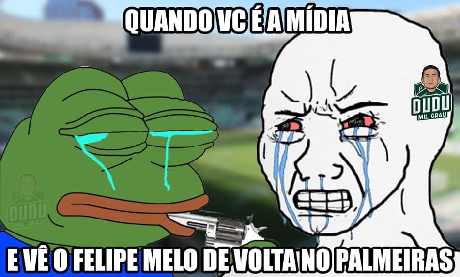 Palmeirenses celebram volta de Felipe Melo na internet
