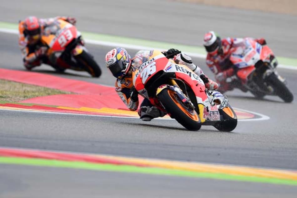 MOTOGP: Pedrosa lidera Lorenzo no segunda treino em Aragão; Rossi apenas em 20º