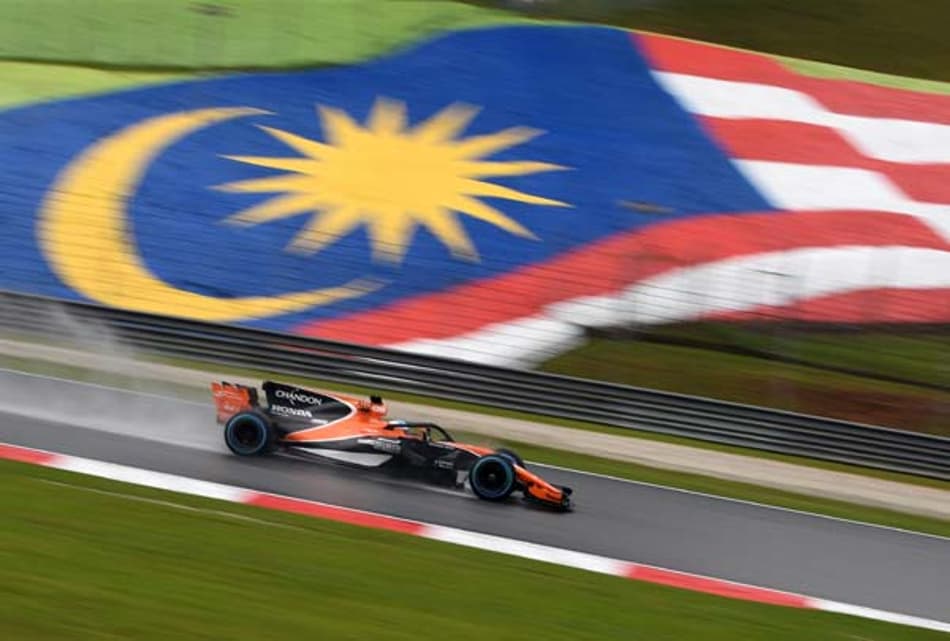 F1: No molhado, Alonso foi terceiro com a McLaren-Honda