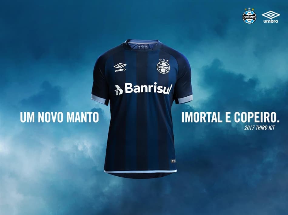 Grêmio vai de azul marinho em nova terceira camisa. Veja imagens