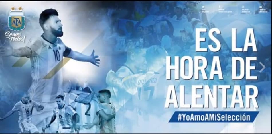 AFA lança campanha para torcida apoiar a Argentina nas Eliminatórias