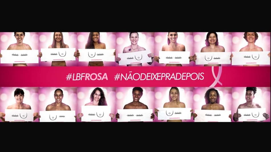 Atletas da LBF participam de campanha que faz alusão ao diagnóstico tardio do câncer de mama