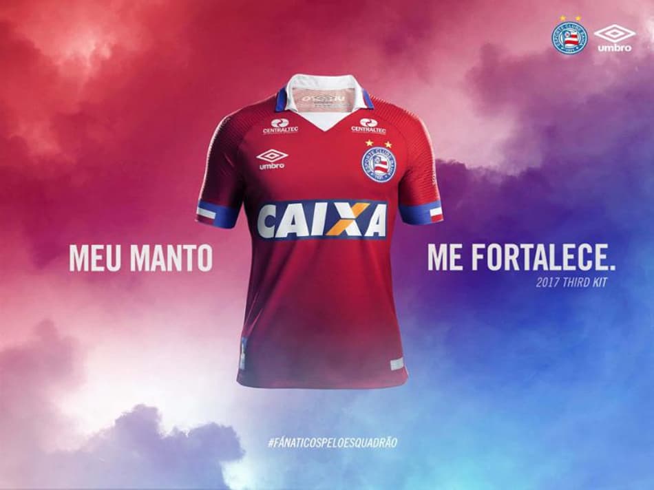 Bahia apresenta nova camisa 3, com vermelho como cor predominante