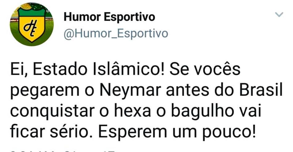 Após ameaças do Estado Islâmico a Neymar, brasileiros respondem com piadas