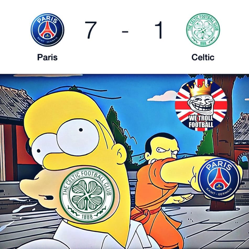 Confira os memes do massacre do PSG sobre o Celtic