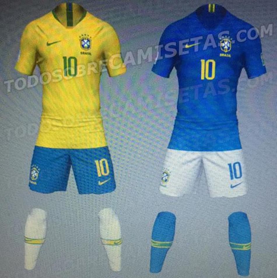 Sites revelam camisa azul do Brasil para a Copa do Mundo e detalhes de uniformes