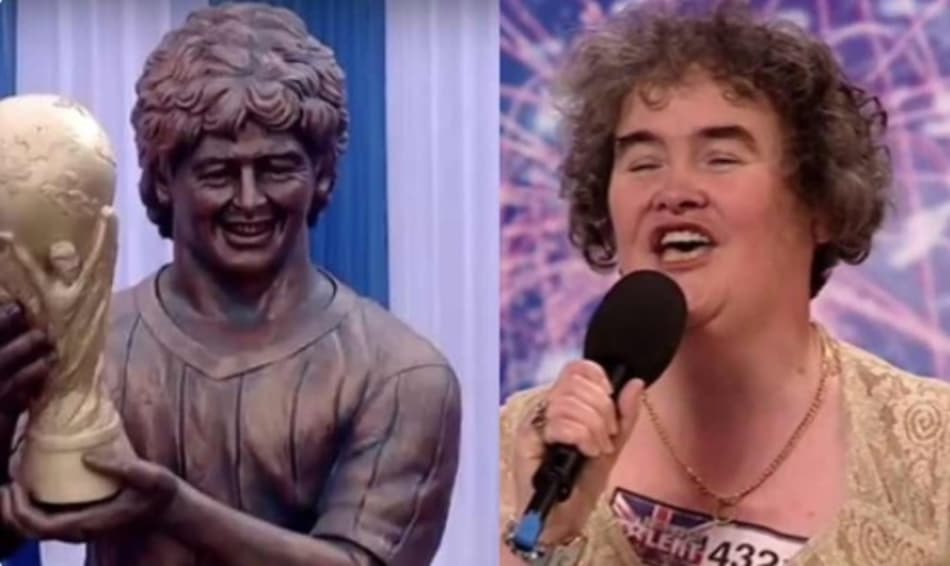 Maradona ganha estátua e vira piada na web