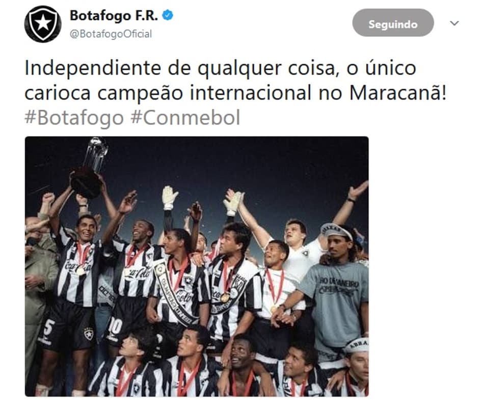 Botafogo provoca o Fla após vice: ‘Independiente de qualquer coisa’