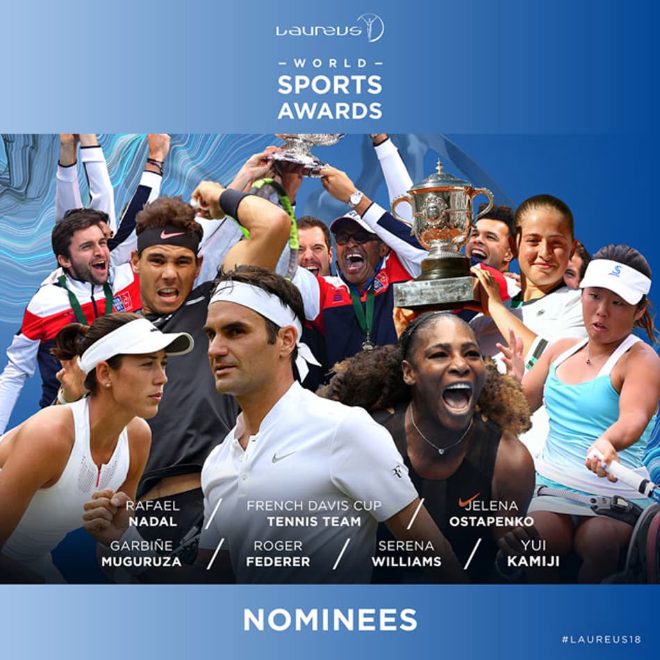 Federer, Nadal, Serena e Muguruza indicados ao Oscar do Esporte