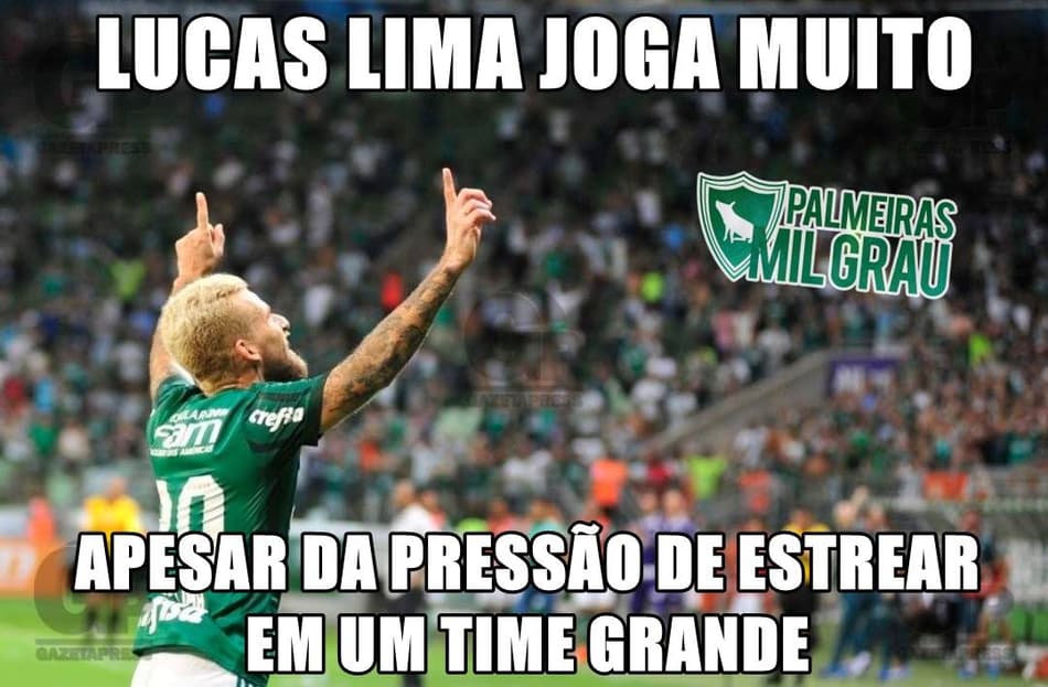 Provocações aos santistas e muito mais nos memes da estreia de Lucas Lima