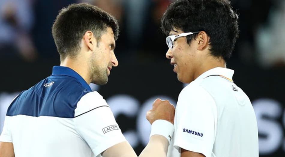 Chung comemora sonho realizado contra ídolo Djokovic
