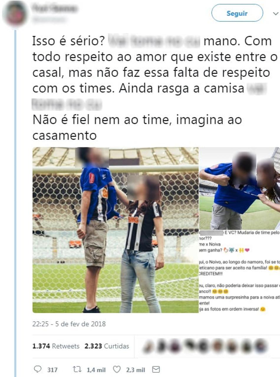 Mudaria de time pelo seu amor? A história por trás do ensaio de casal com camisa do Cruzeiro rasgada