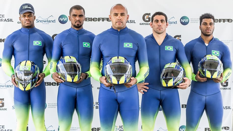 Equipe brasileira de Bobsled: Erick Vianna, Edson Martins, Edson Bindilatti, Odirlei Pissoni e Rafael Souza