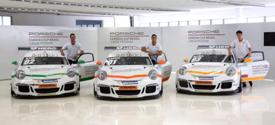 Vitor Baptista, Marcus Vario e Marcel Coletta são os vencedores do Porsche Carrera Cup Junior Program