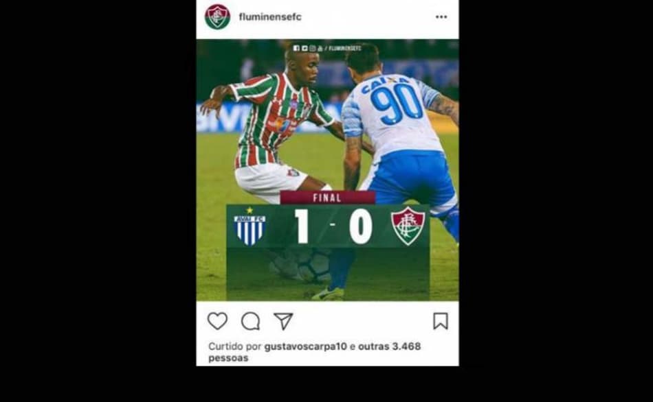 Em rede social, Gustavo Scarpa curte foto sobre eliminação do Flu