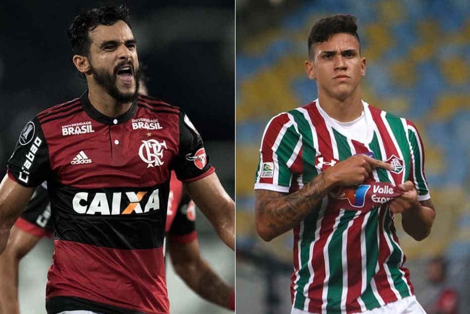 Montagem - Henrique Dourado (Flamengo) - Pedro (Fluminense)