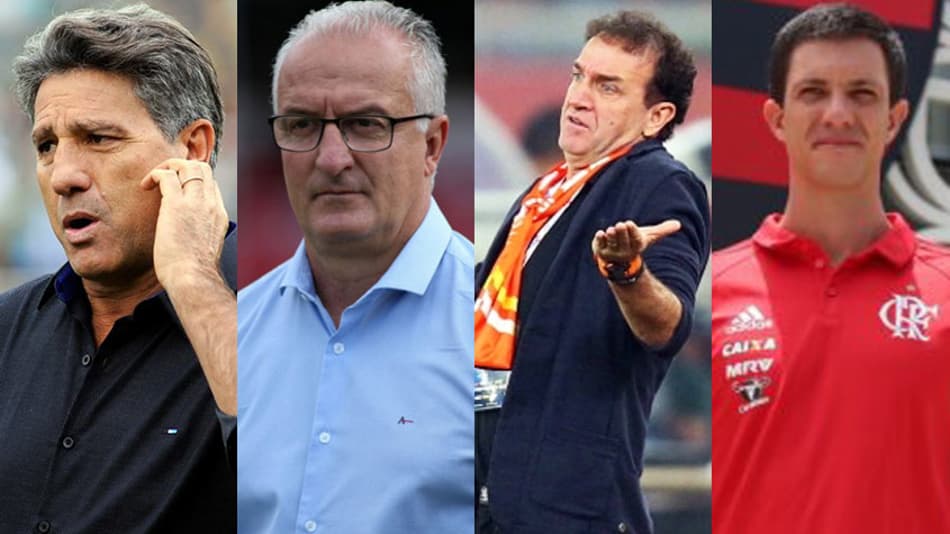 Montagem Renato Gaúcho, Dorival Júnior, Cuca e Mauricio Barbieri