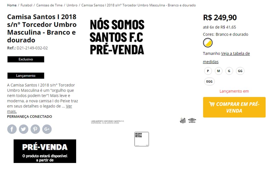 Santos Camisa nova