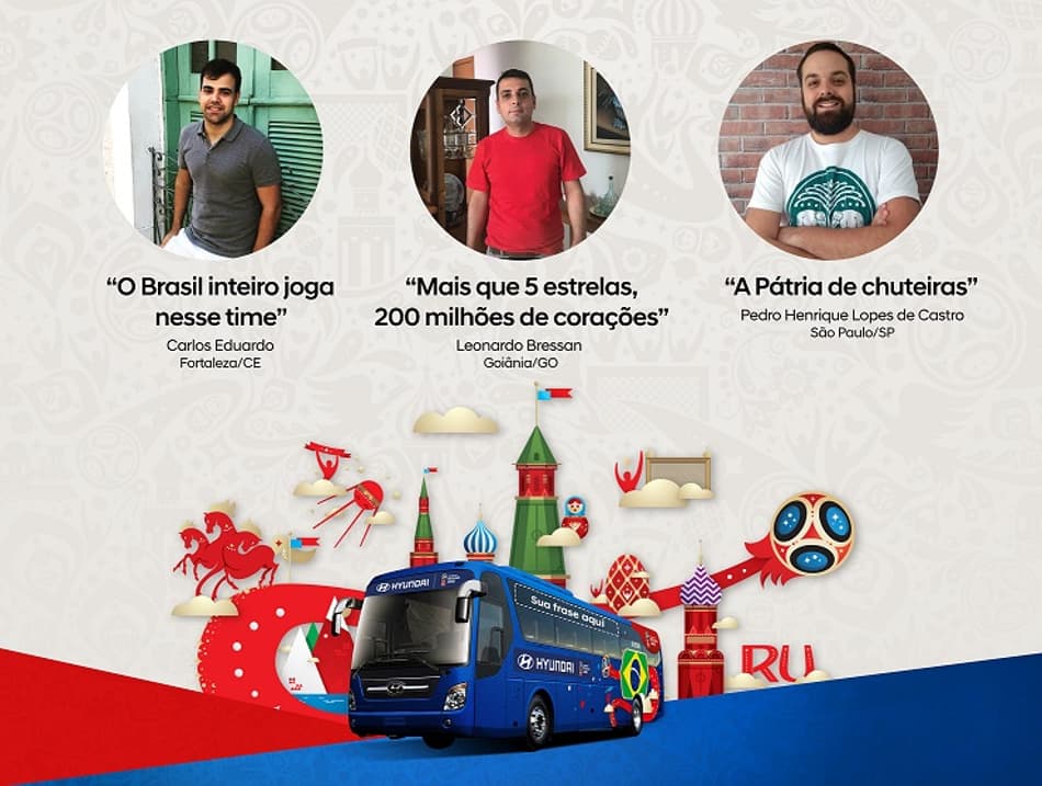 Hyundai anuncia as frases finalistas para estampar o ônibus da Seleção