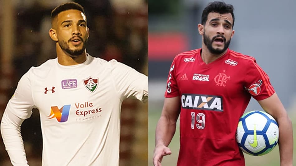 Montagem do João Carlos, do Fluminense, com o Dourado, do Flamengo