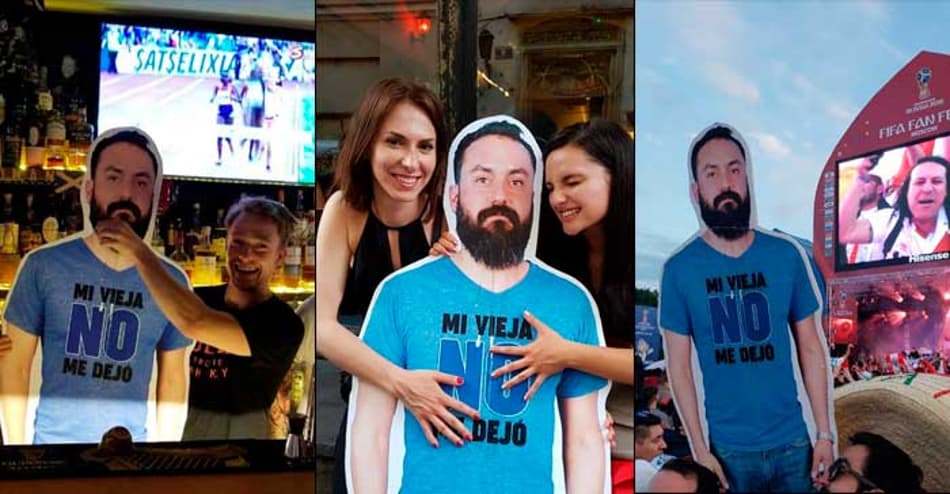 Mexicanos levam amigo de papelão para Rússia após veto da esposa