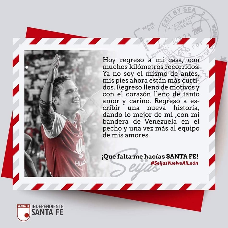 Meia retorna ao Santa Fe após frustrada passagem no futebol brasileiro