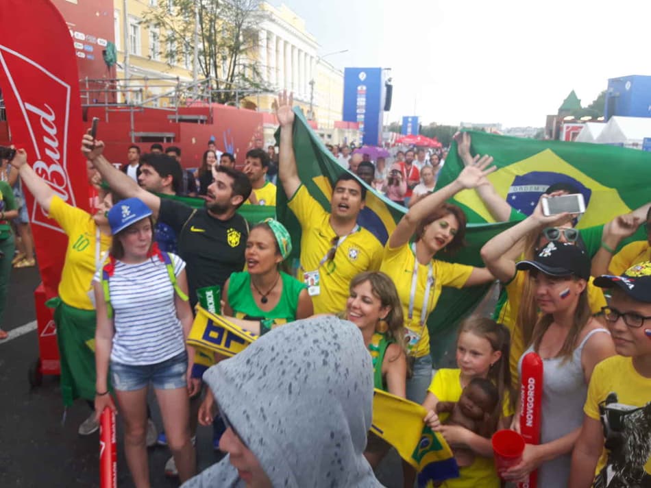 Alegria da torcida brasileira também em Nijny Novgorod