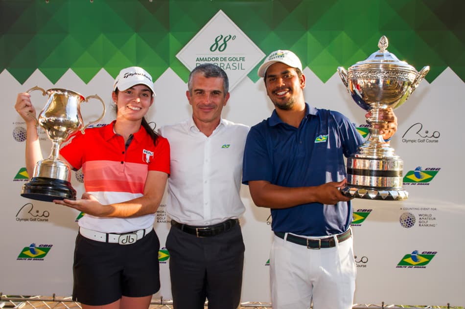 Herik Machado e Micaela Farah são campeões do Campeonato de Golfe