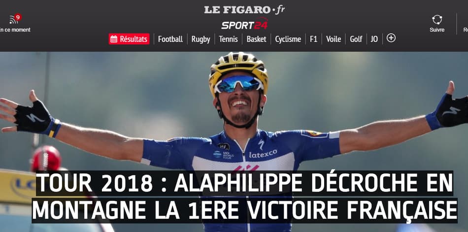 Imprensa internacional repercute vitória de Alaphilippe na Volta