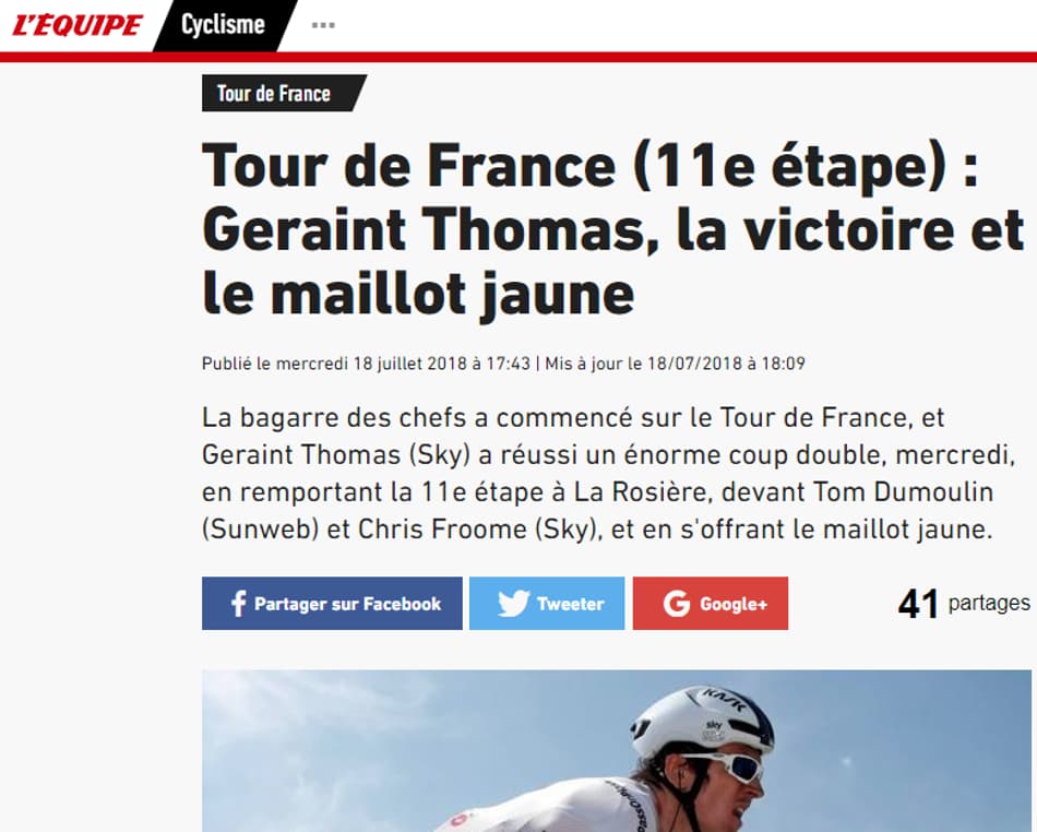 "L'Equipe", da França